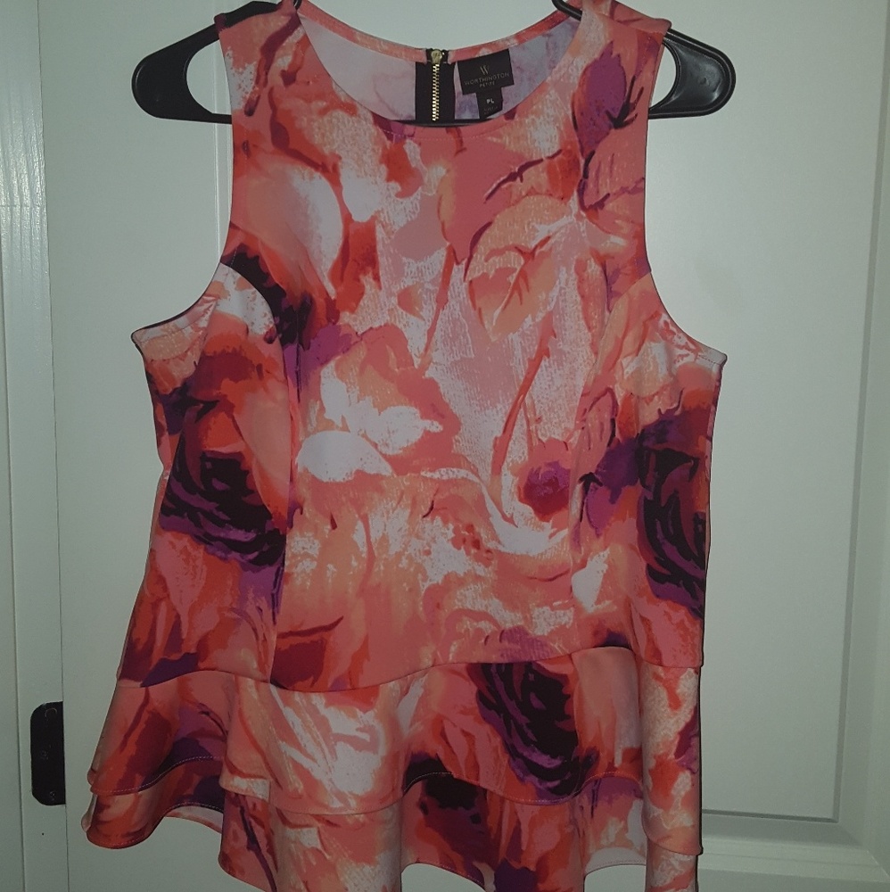 Multi colored peplum tank